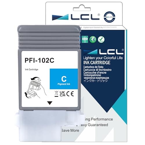 Image of LCL PFI102 Cyan Ink Cartridge Replacement for Canon PFI-102 PFI-102C for Canon imagePROGRAF iPF500 iPF510 iPF600 iPF605 iPF610 iPF650 iPF655 iPF700 iPF710 iPF720 iPF750 iPF755 iPF760 iPF765 (1 Pack)