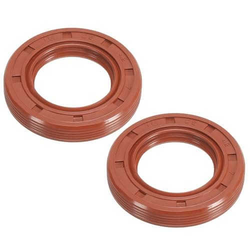 Image of PATIKIL EU Radial Shaft Seal, 2 Pcs 25mm x 42mm x 7mm Fluoro Rubber TG4 Oil Seal for Bearing Shaft Oil Pumps Engines, Brown