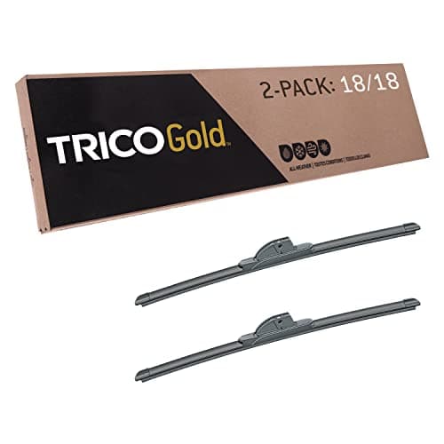 Image of TRICO Gold 18" + 18" Premium Automotive Replacement Windshield Wiper Blades (Set of 2), Passenger and Driver Side All-Weather Beam Wiper Blades for Select Vehicle Models