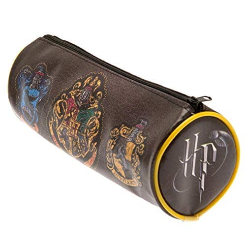 Image of Pyramid International Harry Potter Zip Up Pencil Case HP Logo and House Crests - Official Merchandise