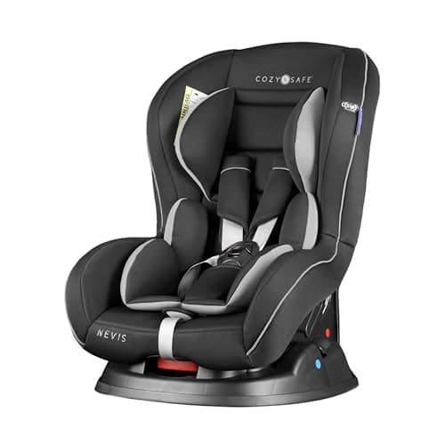 Image of Cozy N Safe Nevis Group 0+1 Car Seat 0-18kg, Rear & Forward Facing, 5 Point Harness, Reclining Baby Toddler Car Seat, Side Impact Protection, Birth to 4 Years (Black/Grey)