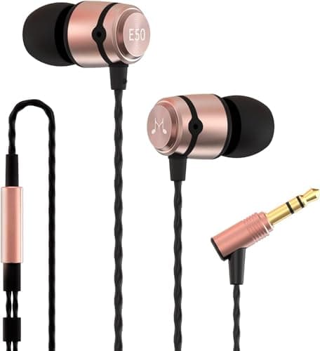 Image of Soundmagic E50 In-Ear Isolating Earphones [2024 Version] High-Resolution Sound Performance, Comfortable Fit, Anti-Tangle Cable, Full Metal Housing, High-Purity Copper - Gold