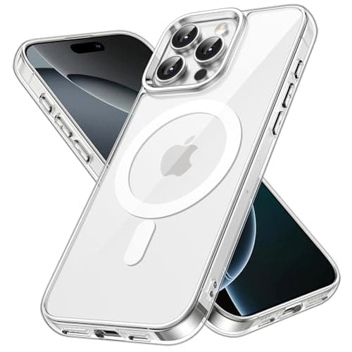 Image of JETech Magnetic Case for iPhone 16 Pro 6.3-Inch Compatible with MagSafe, Shockproof Phone Bumper Cover, Anti-Scratch Clear Back (Clear)