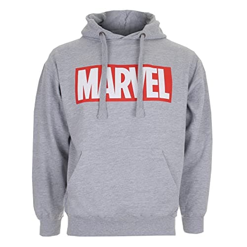 Image of Marvel Men's Core Logo Hoodie, Grey (Sport Grey), S UK