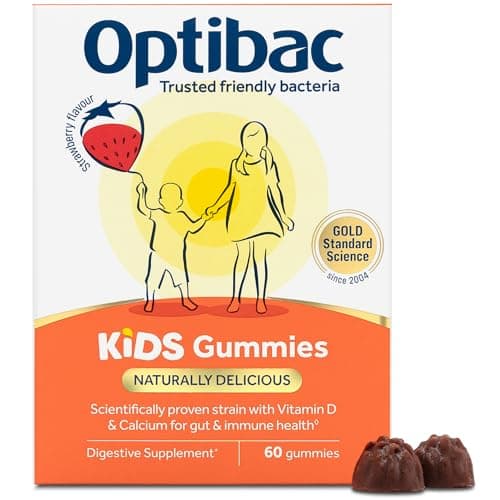 Image of Optibac Probiotics Kids Probiotic Gummies - Vitamin D & Calcium for Immune Support & Gut Health - Most Trusted By Parents - 60 Vegan Gummies