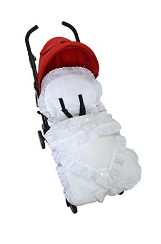 Image of Broderie Anglaise Footmuff/Cosy Toes Cosy Toes Compatible with I'Candy Apple Pear Peach White Slot Lace