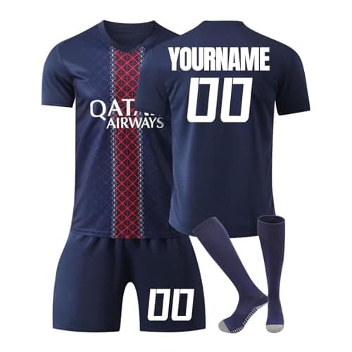 Image of Kids Football Kit 24/25 Home/Away Personalized DIY Men's Boy's Soccer Jerseys Youth Trainshirts T Shirt, Short and Socks Set Fans Football Gifts for Boys Size Kid to Adult