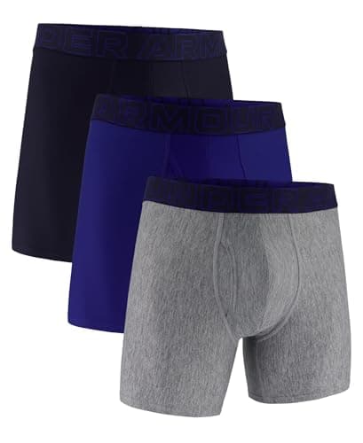 Image of Under Armour Men's Tech 6-inch Boxerjock 2-Pack Boxer Briefs, Royal Solid-Core Pack of 3, 5XL