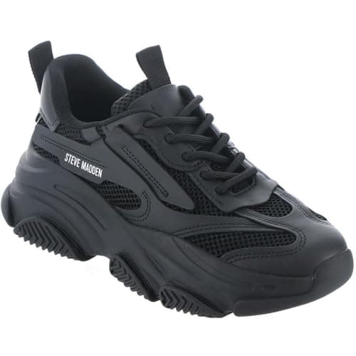 Image of Steve Madden Women's Possession Sneaker, Black, 6 UK