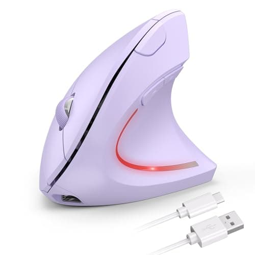 Image of TECKNET Ergonomic Mouse, 2.4G Wireless Mouse Rechargeable, 4800 DPI Vertical Mouse 6-Button Silent Mice with 5 Adjustable Levels DPI, USB Receiver, Cordless Computer Optical Device for Laptop, PC, Mac