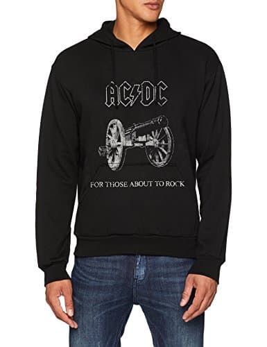 Image of ACDC Men's AC/DC about to Rock Hoodie, Black (Black Black), Small