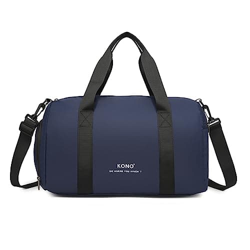 Image of Kono Ryanair 40x20x25 Cabin Bags Waterproof Carry on Holdall Bag with Shoulder Strap Hand Luggage Bag Easyjet Flight Bag with Shoe Pouch (Navy)
