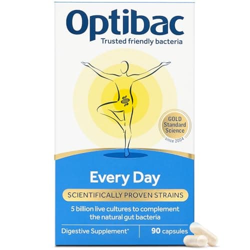 Image of Optibac Probiotics Every Day - Vegan Digestive Probiotic Supplement - Most Trusted & Recommended Brand - Lactobacillus & Bifidobacterium - 90 Capsules