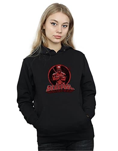 Image of Marvel Women's Deadpool Crossed Arms Logo Hoodie Black Medium