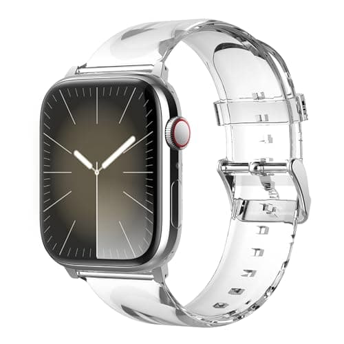 Image of elago Clear Band Compatible with Apple Watch Band Ultra2/Ultra/SE/10/9/8/7/6/SE/5/4/3/2/1 38mm 40mm 41mm 42mm 44mm 45mm 46mm 49mm – Transparent Protective Band, Watch Strap Connector Included