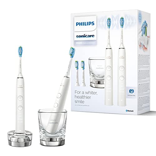 Image of Philips Sonicare DiamondClean 9000 Electric Toothbrush,Toothbrush with Sound Technology Including App, Pressure Sensor, 4 Cleaning Modes, 3 Intensity Levels, Charging Glass, White (Model HX9914/62)