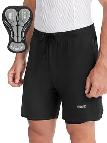 Image of ARSUXEO Loose Fit Padded Bike Shorts for Men Cycling Shorts Mountain Bike Shorts 2506 Black M