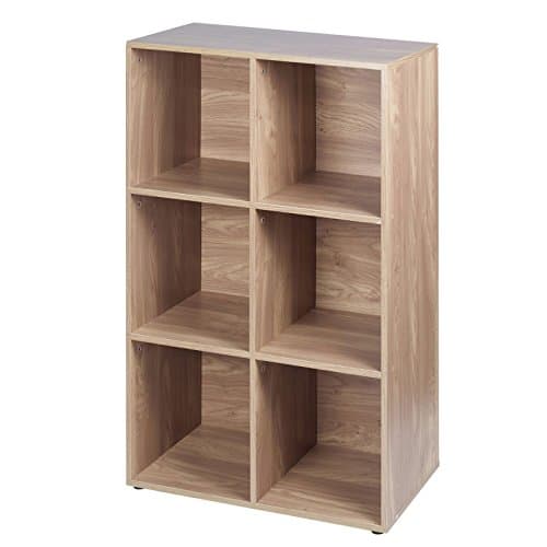 Image of URBNLIVING 6 Cube Oak effect Modular Wooden Bookcase Shelving Display Shelf Storage Unit