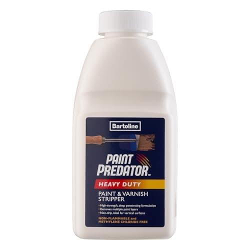 Image of Bartoline Paint Predator Heavy Duty and Varnish Stripper 500 ml, Professional Strength, Non-Caustic Remover for Wood, Metal and Masonry