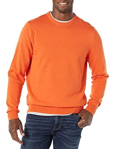 Image of Amazon Essentials Men's Crewneck Sweater (Available in Big & Tall), Orange, Large