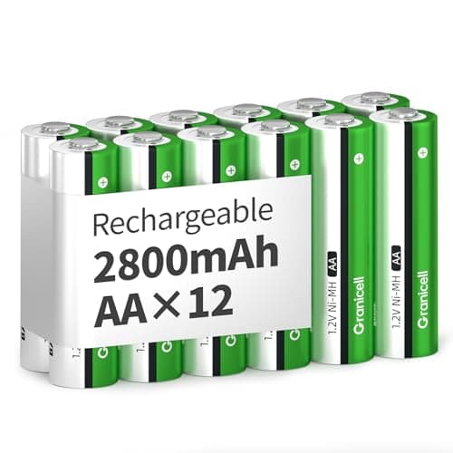 Image of Granicell Rechargeable AA Batteries, 2800 mAh High Capacity Double A Battery, 1.2V NiMH Low Self-Discharge AA Batteries, 12 Pack