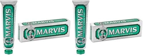 Image of Marvis Classic Strong Mint Toothpaste, 85 ml, Sensational Flavoured Toothpaste for a Long-Lasting Freshness (Pack of 2)