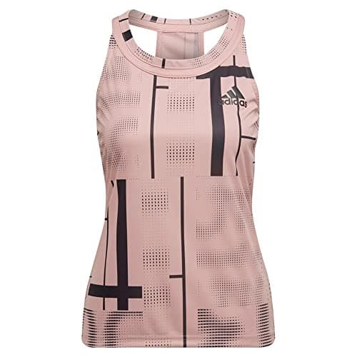 Image of adidas Club Tennis Graphic Tank - Womens Tennis, Wonder Mauve-black, S