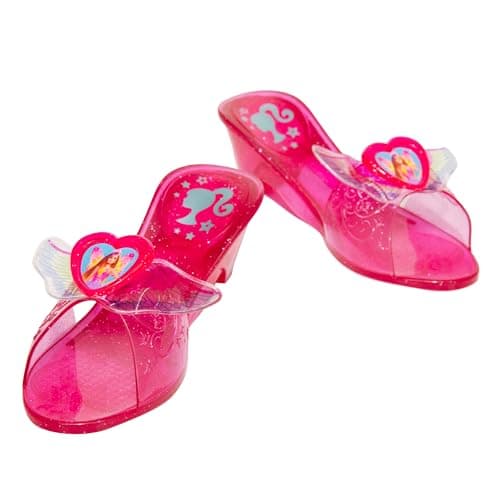Image of Rubies Official Barbie Child Jelly Shoes, Kids Fancy Dress, One Size, Pink, 10-12 UK / 28-30.5 EU Halloween