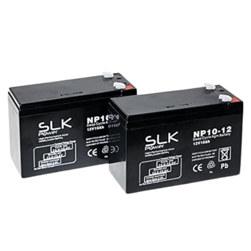 Image of SLK Power Mobility Scooter AGM Battery Pair of 2 x 12v 10ah Reliable And long Lasting Replacement Batteries For Electric Scooters And Wheelchairs