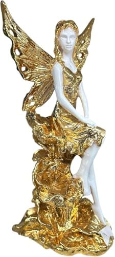 Image of Gold Fairy Figurine – 44cm Ceramic Angel Statue, Premium Fantasy Sculpture, Elegant Decorative Showpiece & Collectible Gift