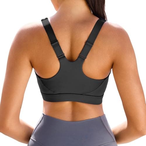 Image of Vorcy Adjustable Sports Bras for Women High Impact Sports Bras Padded Racerback High Support Bras Workout Bra Yoga Bra with Sewn-in Pad Black