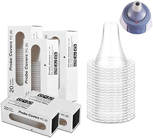 Image of 100x Ear Thermometer Probe Covers, Refill Caps Lens Filters for All Braun Thermometer Models and Other Types of Digital Thermometers Disposable Covers