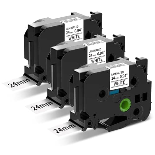 Image of Oozmas TZe251 Replacement Compatible with Brother TZe Label Tape 24mm TZe-251 Black on White 24mm x 8m Tape Cassette for Brother P-Touch PT-D600 D450 P700 2430PC