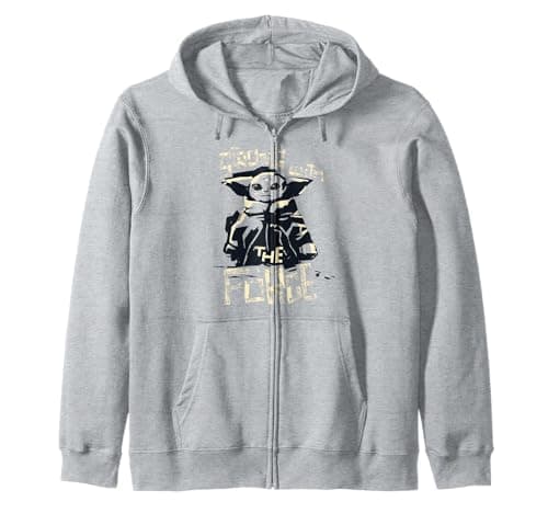 Image of Star Wars: The Mandalorian Baby Yoda Strong With The Force Zip Hoodie