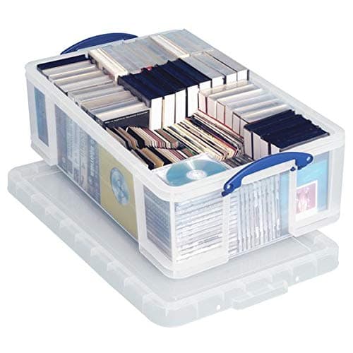 Image of 50 Litre Really Useful Plastic Storage Box with Lid, Pack of 3; Clear