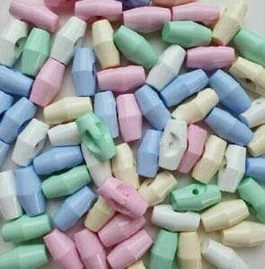 Image of 10 Pieces of Baby Duffle Buttons 20mm/25mm/32mm/38mm Wide Baby Toggles - Simply Sew CraftyTM (UK) (20mm - Assorted)