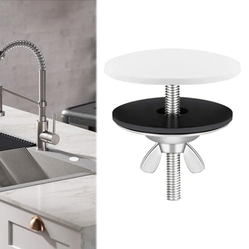Image of Tap Blanking Cap,Tap Hole Stopper,Sink Hole Cover,Sink Cover,Stainless Steel Sink Blanking Cap,Sink Tap Hole Cover,Tap Hole Blanking Plug for Keeps Kitchen & Bathroom Sink Clean(White)