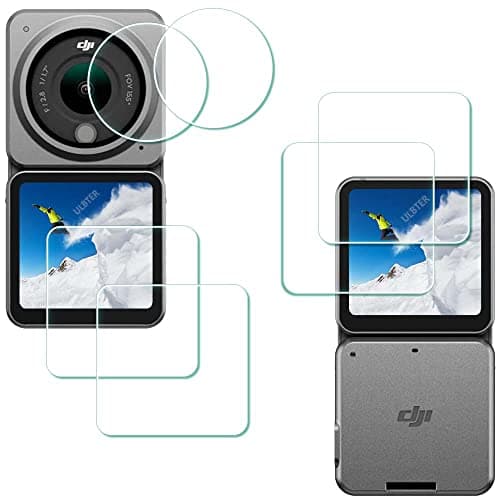 Image of ULBTER Lens Screen Protector for DJI Action 2 Dual-Screen Combo [2+4Pack], ULTER Tempered Glass Cover 0.3mm 9H Hardness Anti-Scrach Anti-Fingerprint Anti-Bubble