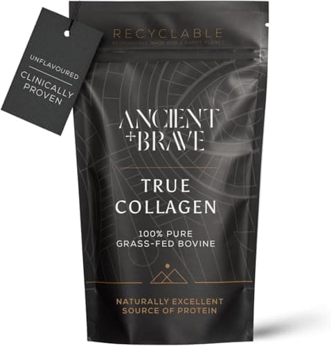 Image of Ancient + Brave True Collagen 200g - Bovine Collagen Powder - 100% Hydrolysed Collagen Peptides (Type I) - High Protein, Fasting & Keto Friendly - Neutral Tasting - 30 Day Supply