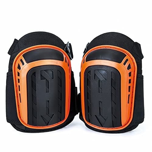 Image of Knee Pads Work,Knee Pads with Heavy Duty Foam Padding and Gel Cushion,Strong Double Straps and Adjustable Easy-Fix Clips for Men,Women,Construction,Flooring,Gardening,Cleaning and DIY (Orange)