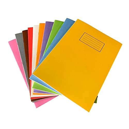 Image of Janrax Pack of 10 A4 Assorted Coloured 80 Pages Feint and Ruled Exercise Books