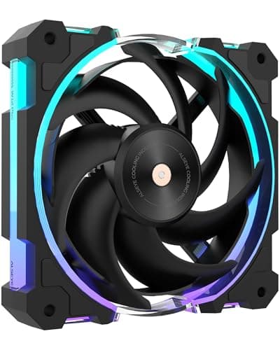 Image of ALSEYE W12 Plus ARGB PC Case Fan 120mm Sickle-Shaped Blades for Superior Balance FDB Bearing 2400RPM High Performance Frame Lighting 4-Pin PWM & 3-Pin ARGB Sync (Black, Standard)