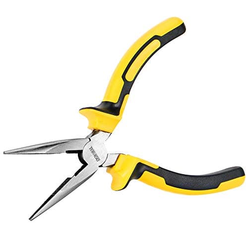 Image of DOWELL HY020244 6 Inch Long Nose Pliers with Wire Cutter,Nickel Chromium Steel Construction and Professional Handle