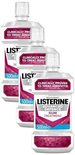 Image of Listerine Advanced Defence Gum Treatment Mouthwash 500ml (Pack of 3)