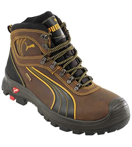 Image of Puma 630220-402-46 "Sierra Nevada" Safety Shoes, Mid S3, HRO SRC, Size 11, Brown/Black/Yellow - EN safety certified