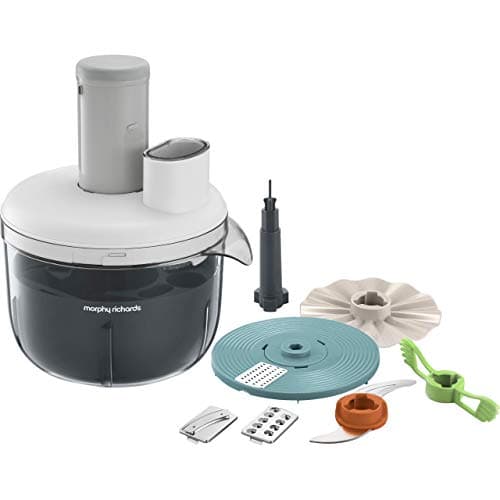 Image of Morphy Richards 401012 Prepstar Food Processor for Innovative Meal Prep with All in One Easy Storage Solution, BPA Free Mixing Bowl, 350 W, White