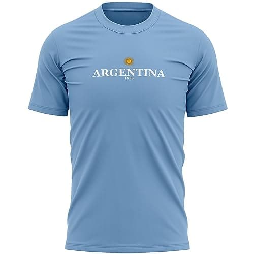 Image of Argentina 1899 Mens T Shirt Retro Argentinian Rugby Football Supporters World Tee Top, XL, Sky Blue