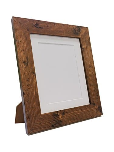 Image of Metro Vintage Wood Photo Picture Poster Frame with White Mount 50 x 70cm Image Size A2 (Plastic Glass)
