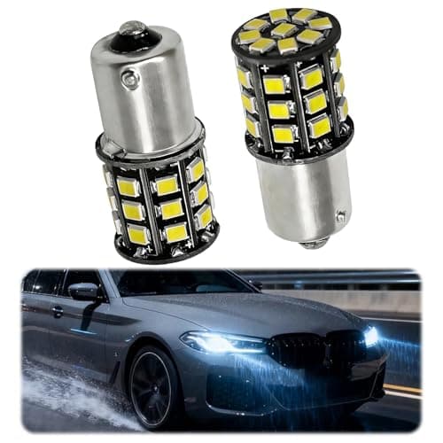 Image of Lyai 2 Pack BA15S P21W 1156 White LED Bulbs Brake Lights, Extremely Bright 12V-24V 382 P21W Car Bulbs Replacement for Stop Brake Tail Position Lights, 2835 33SMD