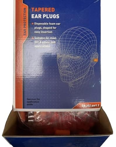 Image of 200 x Disposable Orange Tapered Ear Plugs - Bagged and Boxed
